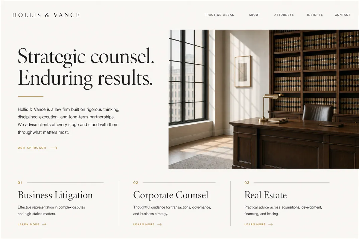 Rebuilt law firm website, after